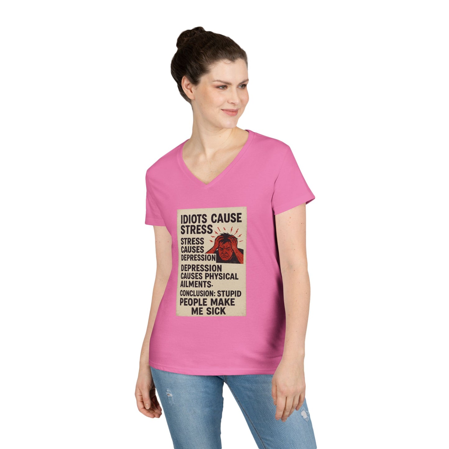 Stupid People Women's V-Neck T-Shirt