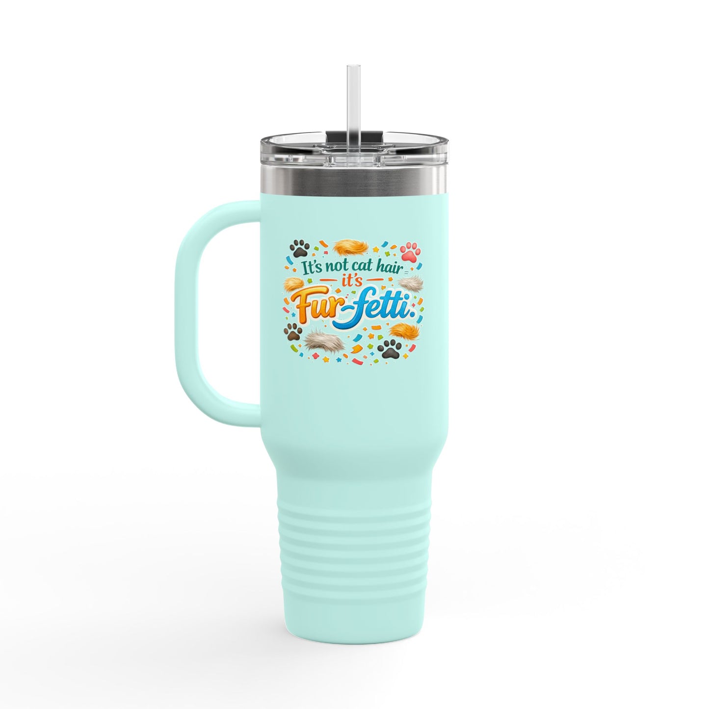 Fur-Fetti Cat Insulated Travel Mug