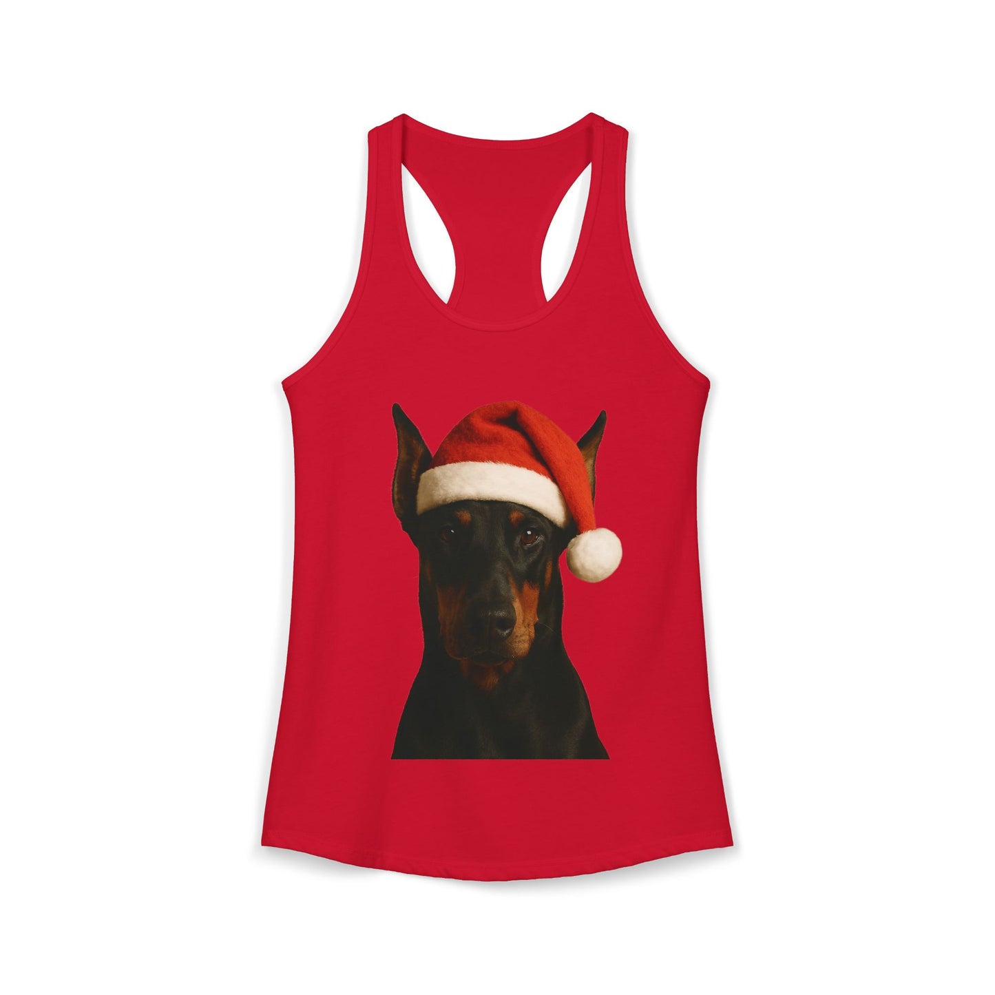 Santa Paws Doberman Women's Racerback Tank
