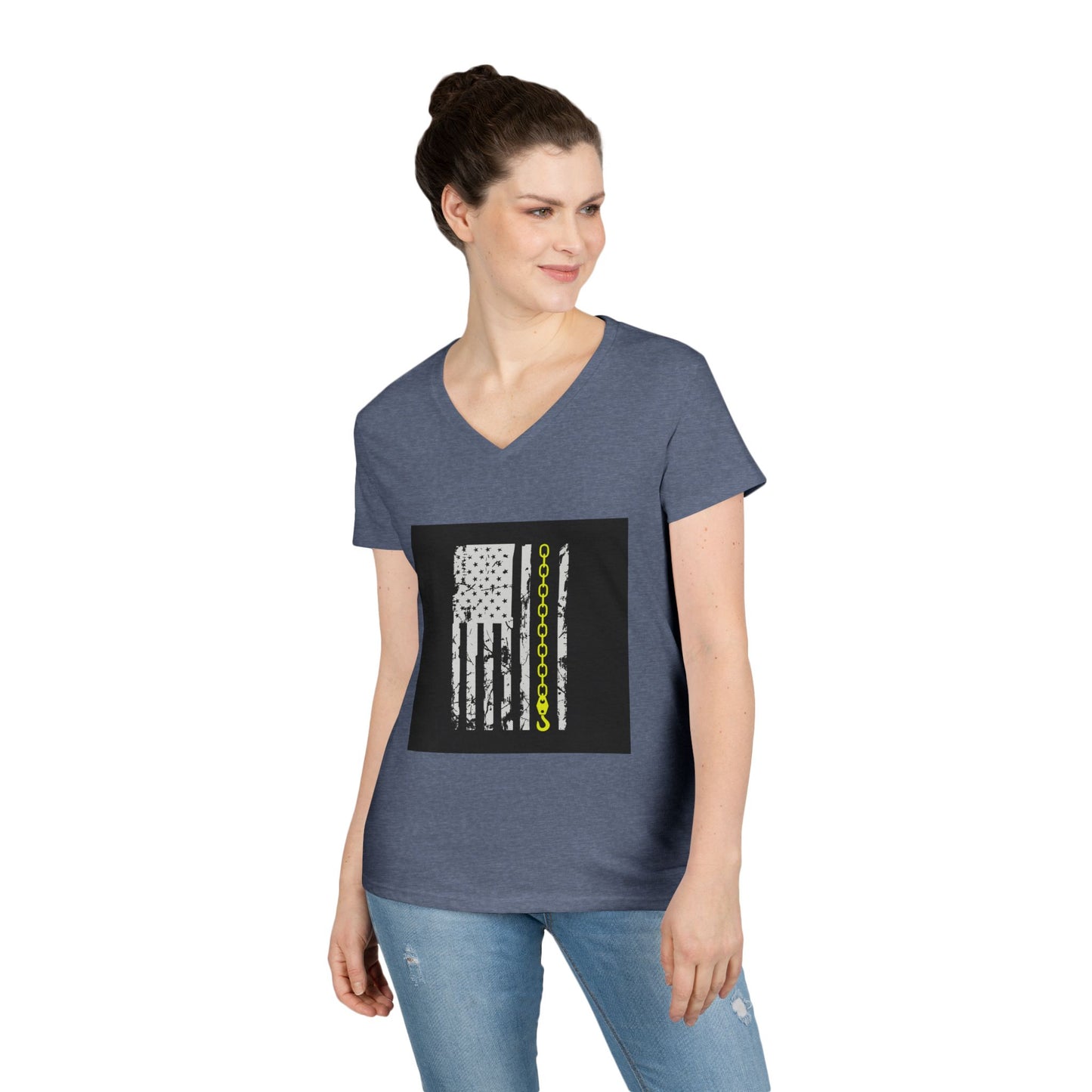 Thin Yellow Line Women's V-Neck T-Shirt