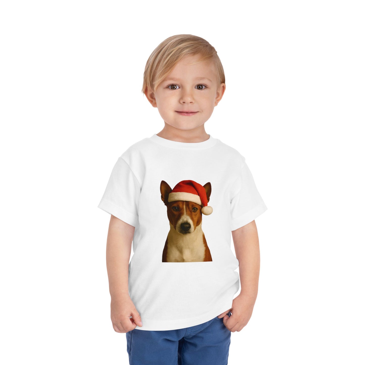 Santa Paws Basenji Toddler Unisex Short Sleeve Crewneck Tee