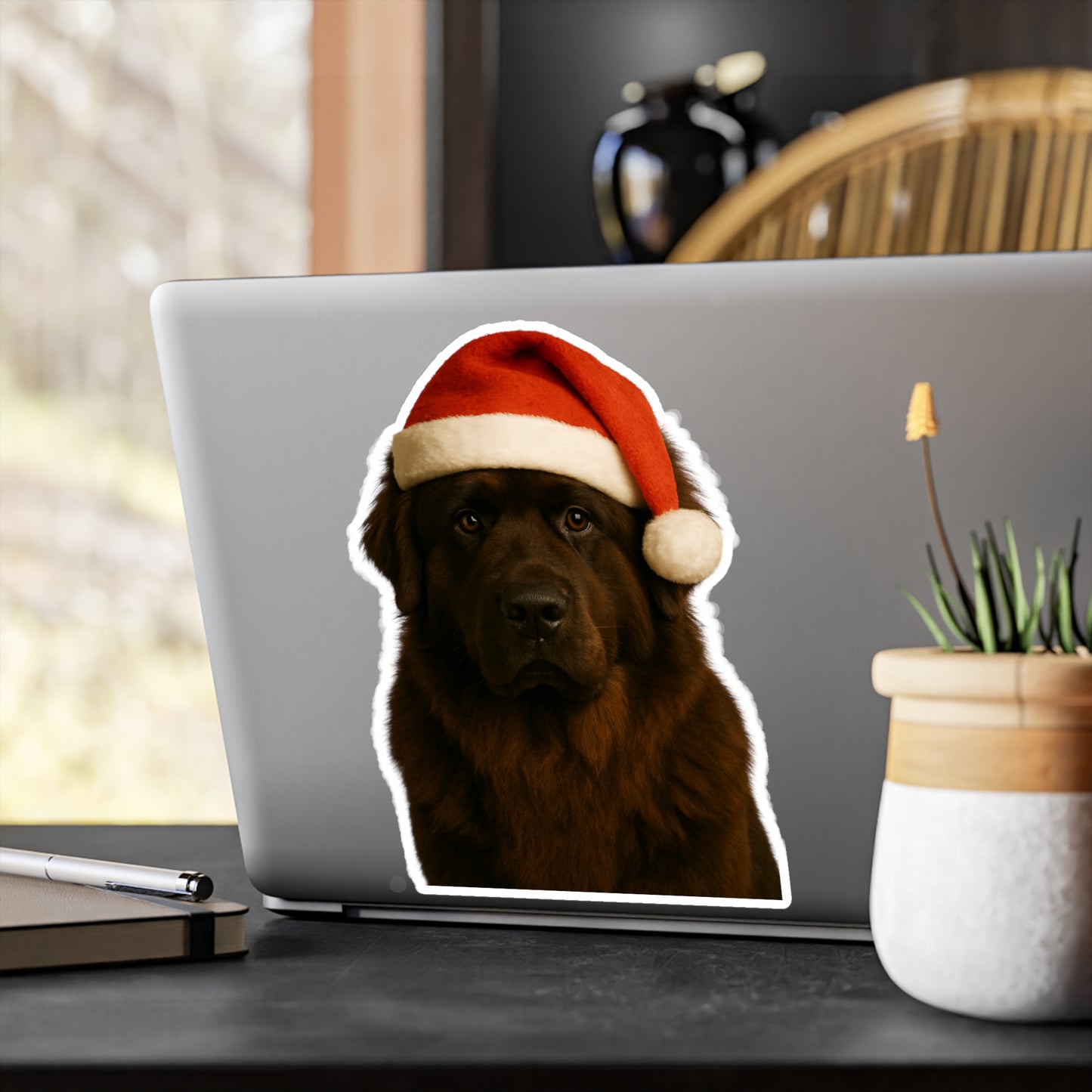 Santa Paws Newfie Vinyl Decal