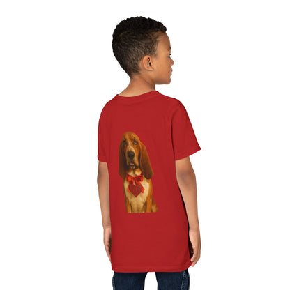 Cupid's Companion Basset Youth Unisex Short Sleeve Crewneck Tee