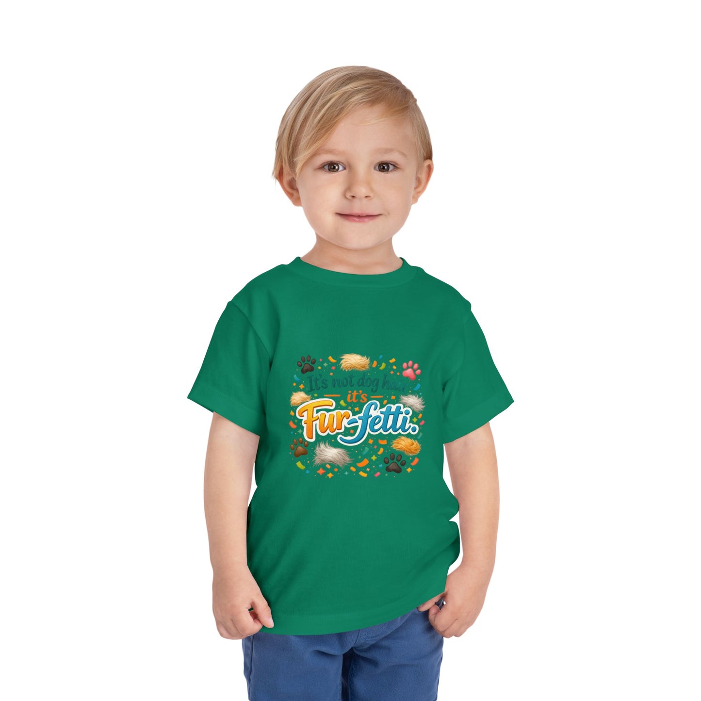 Fur-Fetti Dog Toddler Unisex Short Sleeve Crewneck Tee