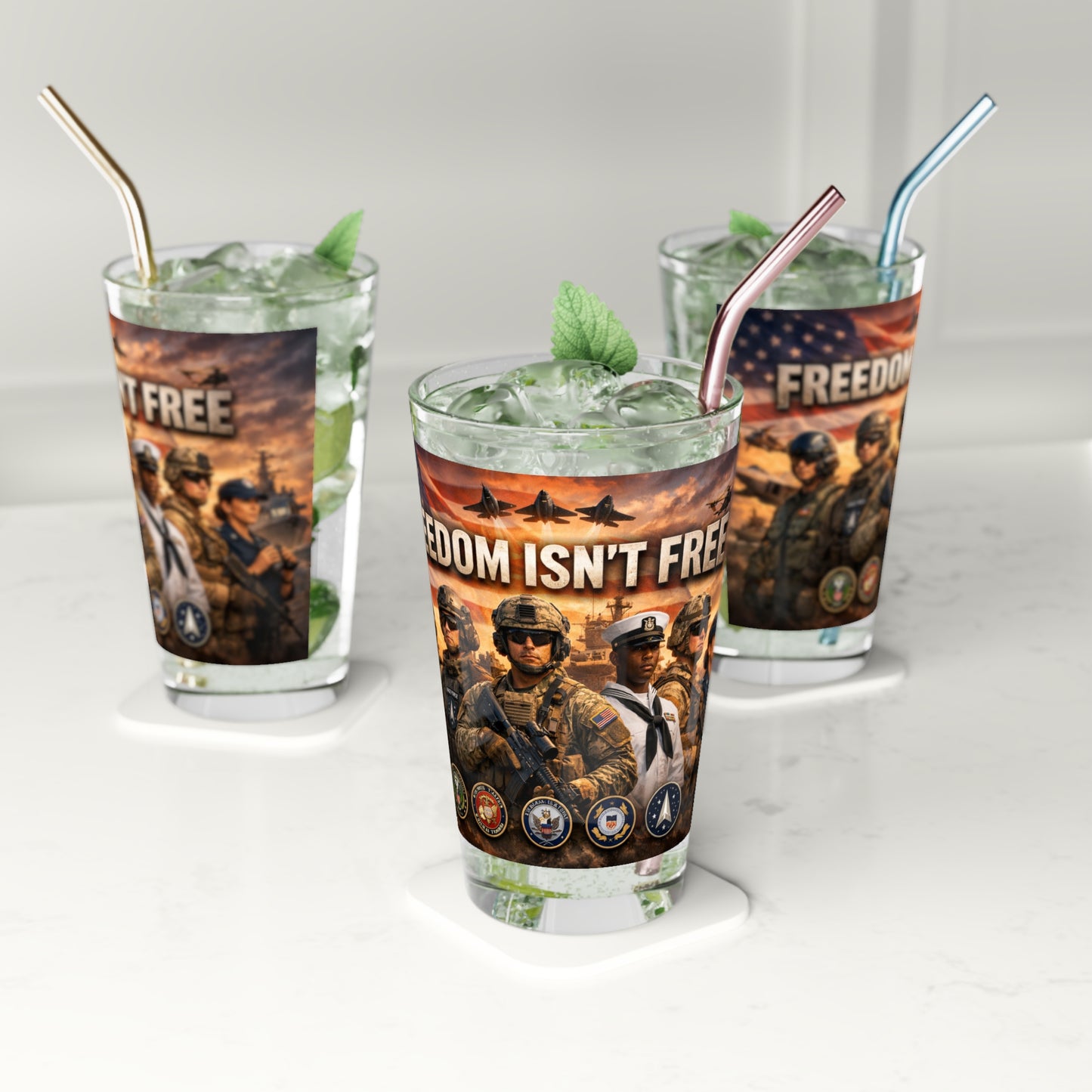 Freedom Isn't Free Drinking Glass