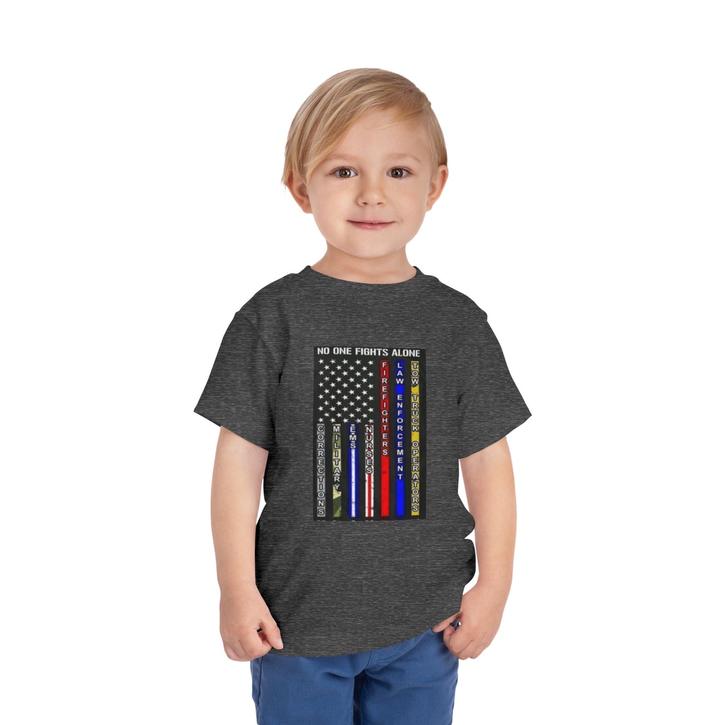 No One Fights Alone Toddler Unisex Short Sleeve Crewneck Tee