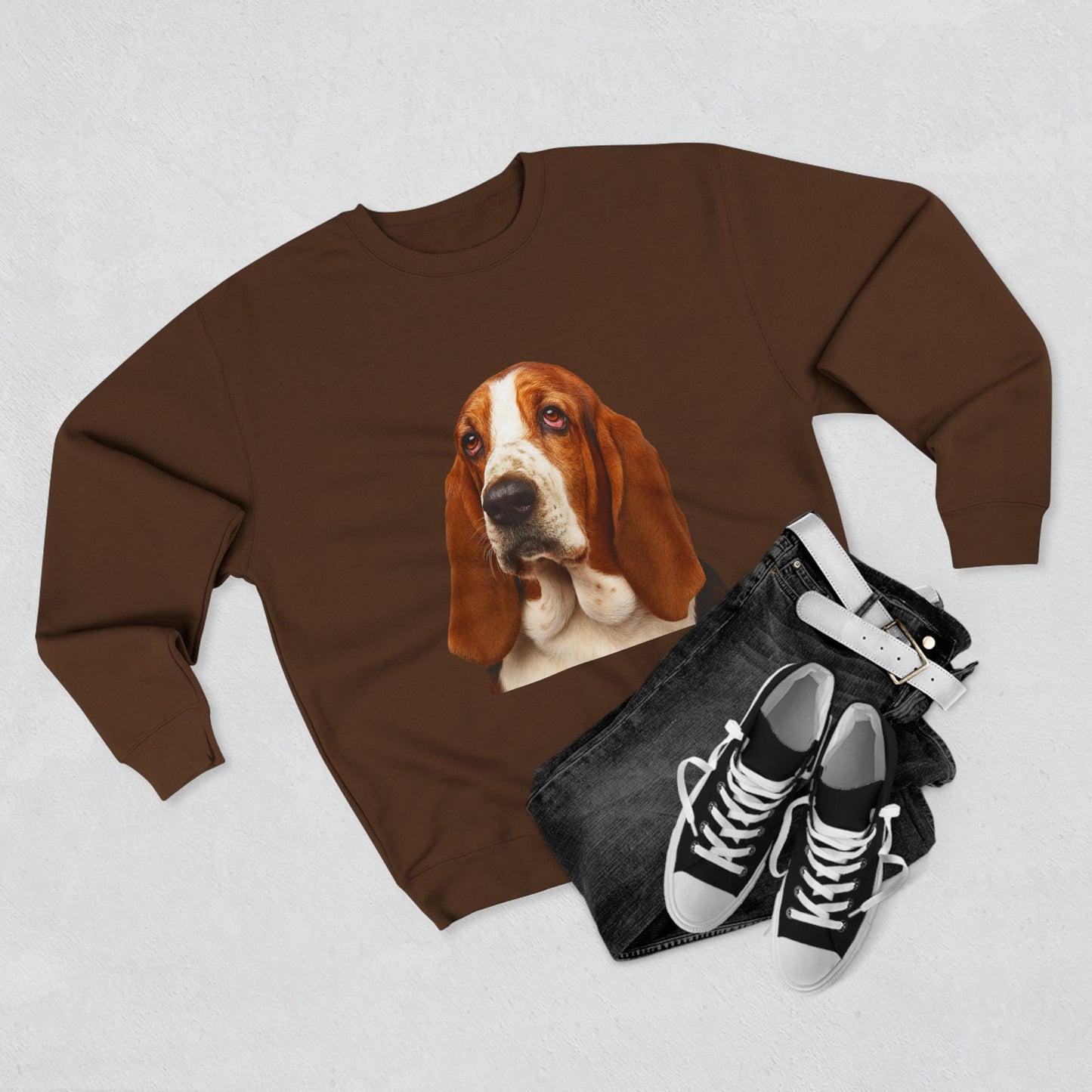 Basset Head Unisex Crewneck Sweatshirt