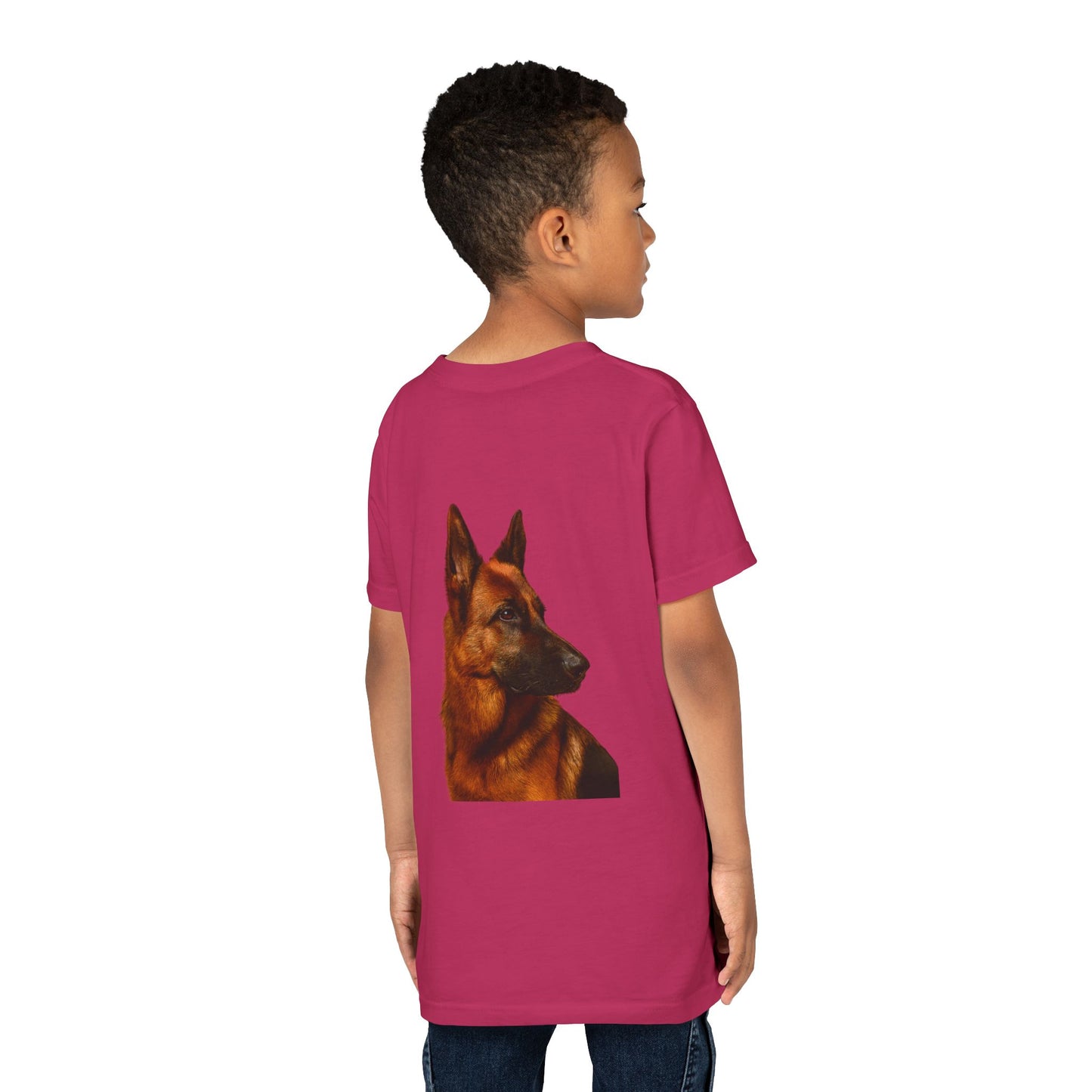 German Shepherd Head Youth Unisex Short Sleeve Crewneck Tee
