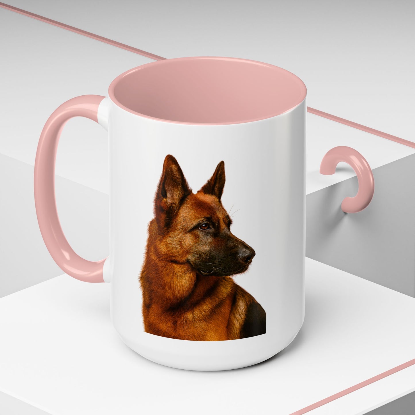 German Shepherd Head 2-Tone Coffee Mug