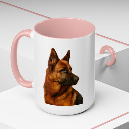 German Shepherd Head 2-Tone Coffee Mug