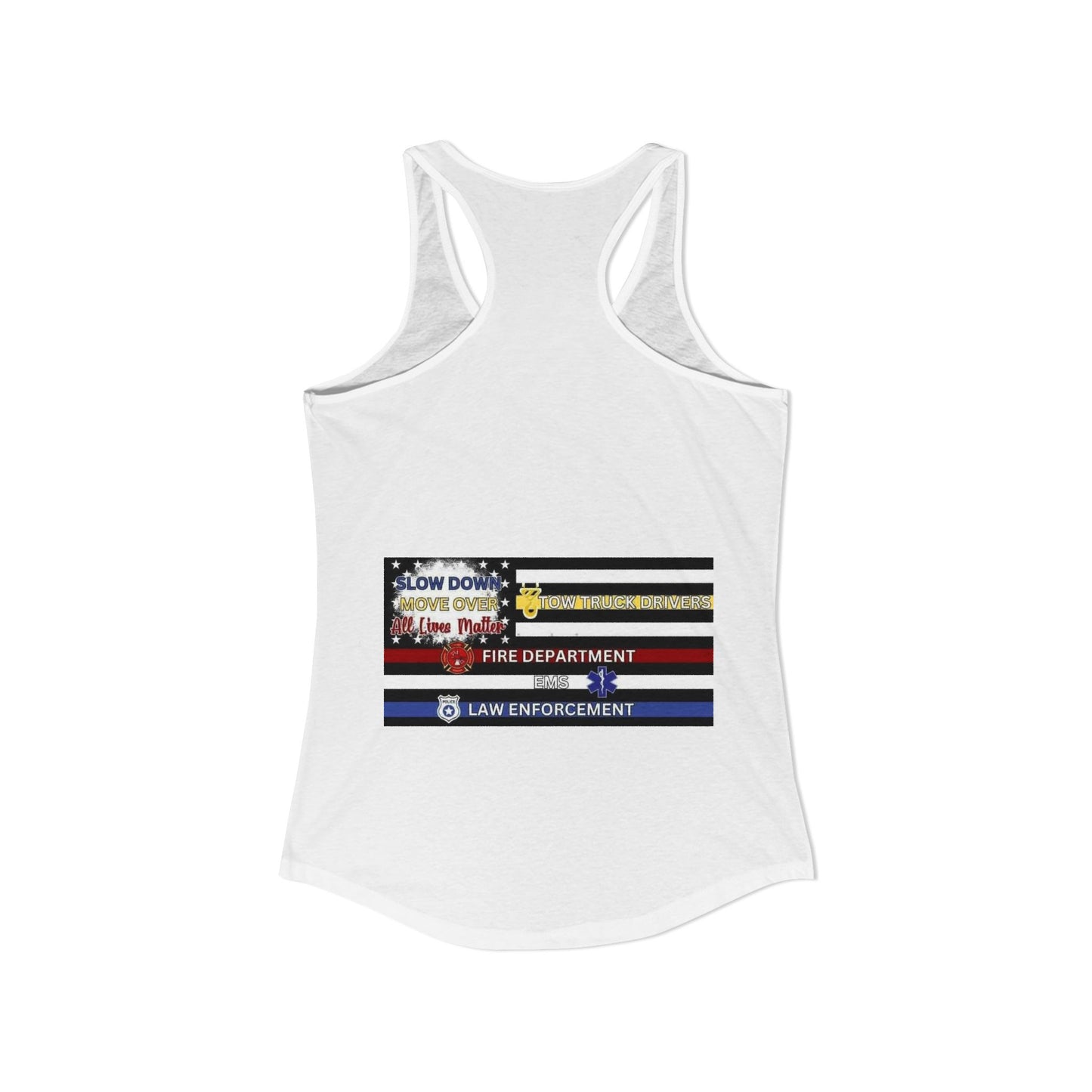 Slow Down Move Over Flag Women's Racerback Tank
