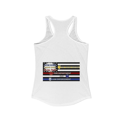 Slow Down Move Over Flag Women's Racerback Tank