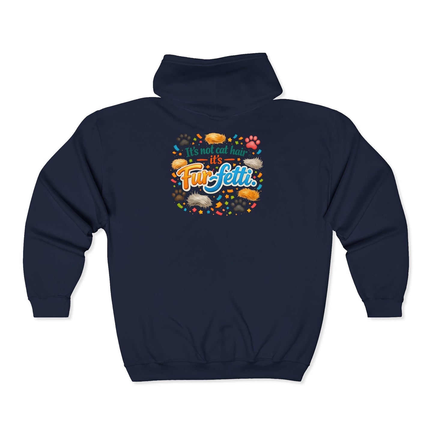 Fur-Fetti Cat Unisex Full Zip Hoodie