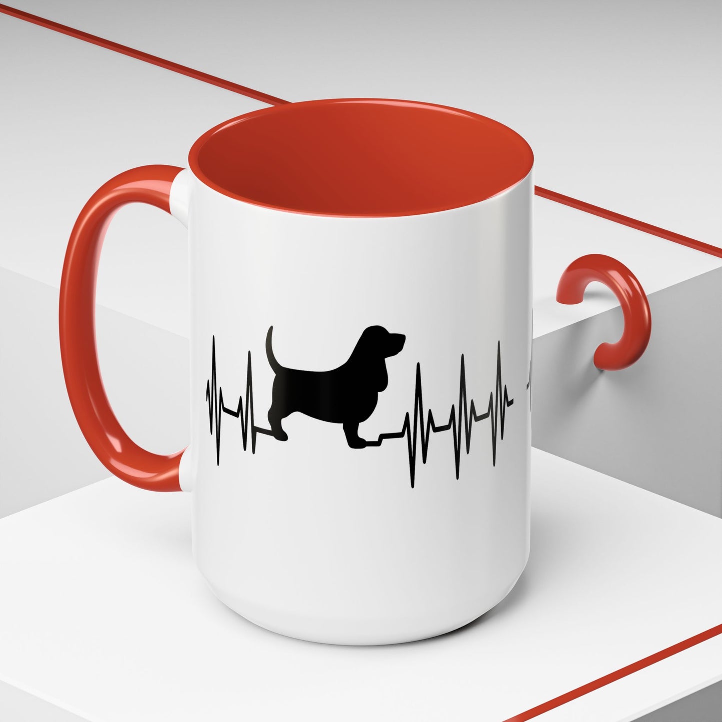 My Heart Beats For Bassets 2-Tone Coffee Mug