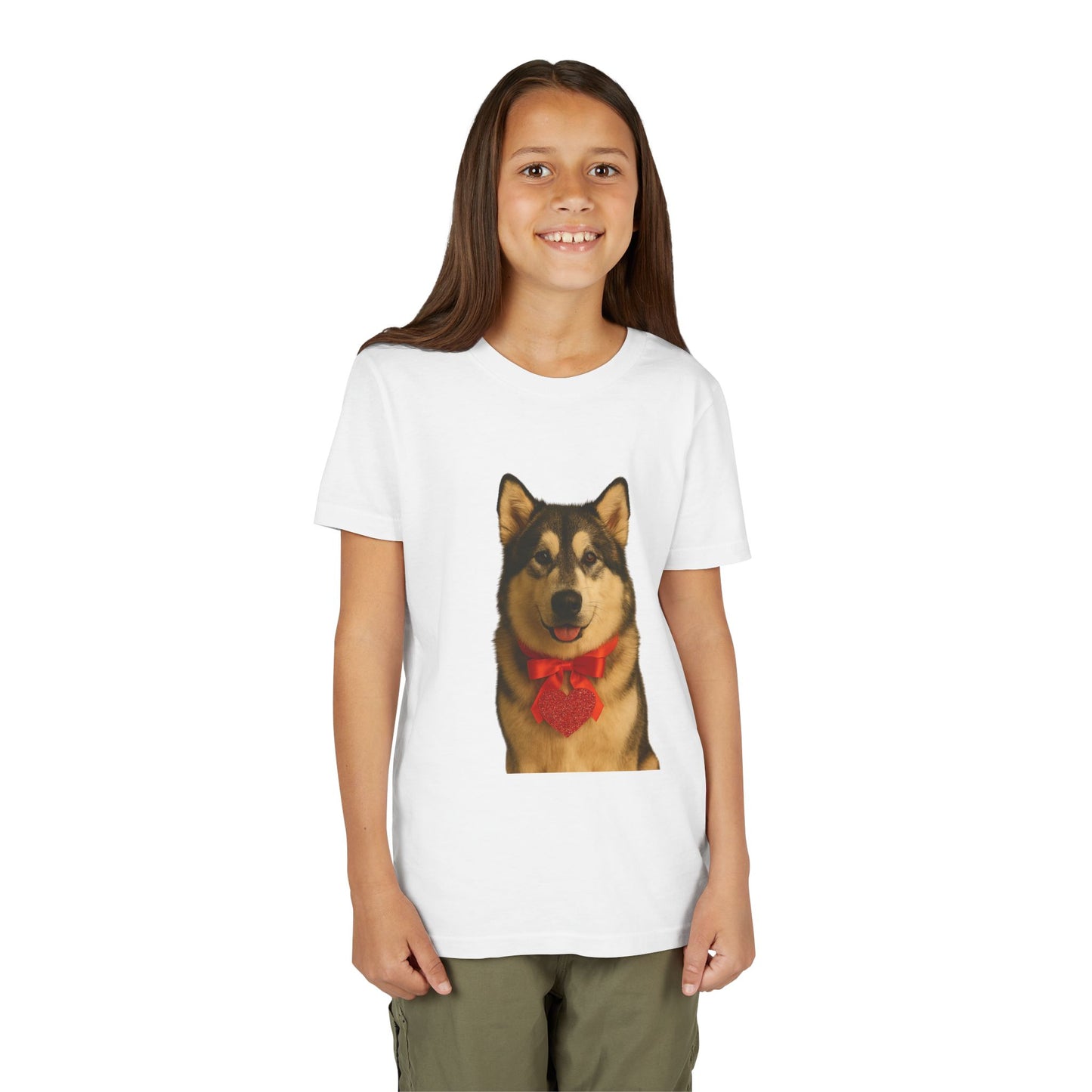 Cupid's Companion Malamute Youth Unisex Short Sleeve Crewneck Tee