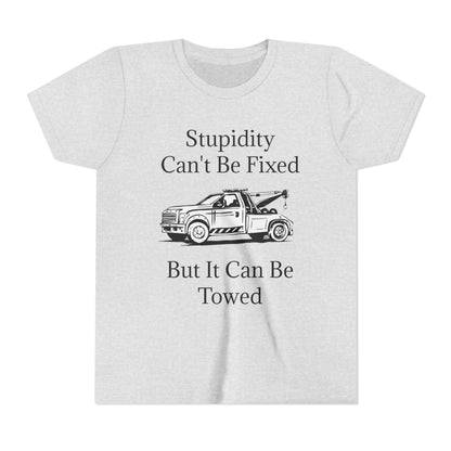 Stupidity Wheel Lift Tow Truck Youth Unisex Short Sleeve Crewneck Tee