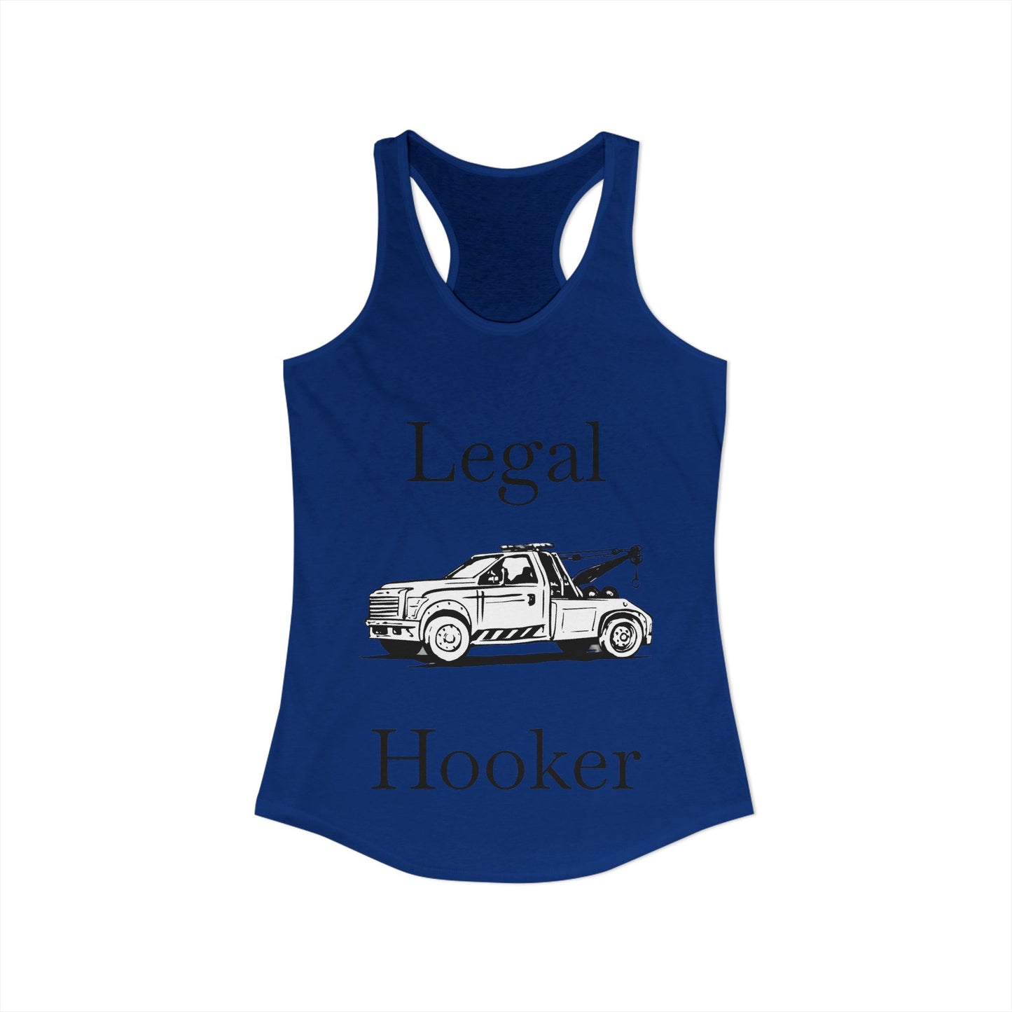 Legal H**ker Wheel Lift Tow Truck Women's Racerback Tank