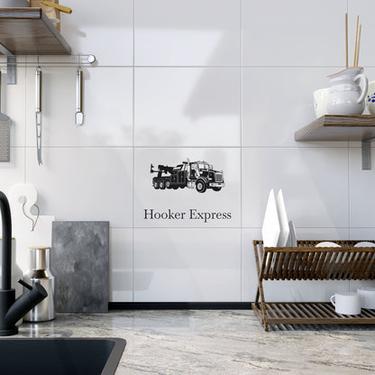 H**ker Express Heavy Tow Truck Ceramic Photo Tile