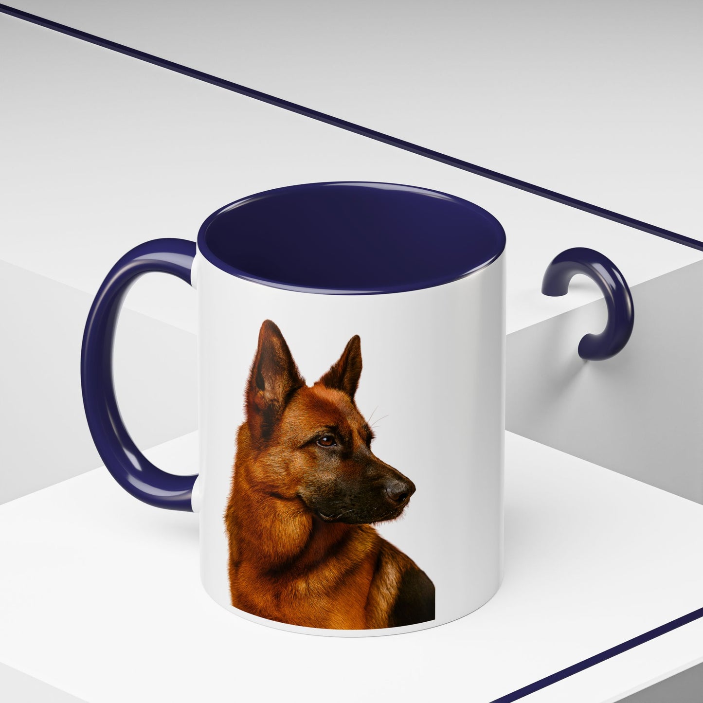 German Shepherd Head 2-Tone Coffee Mug
