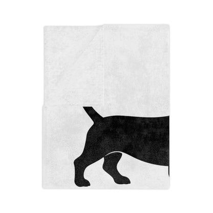 Basset Silhouette Velveteen Microfiber Blanket