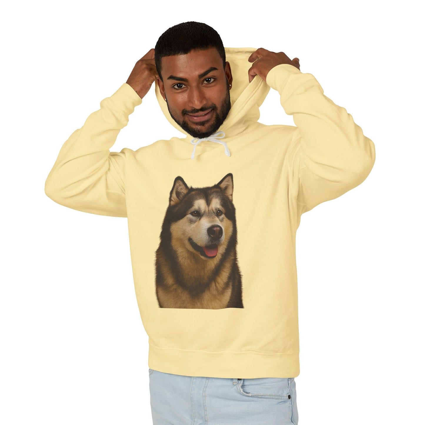 Malamute Head Unisex Lightweight Hoodie