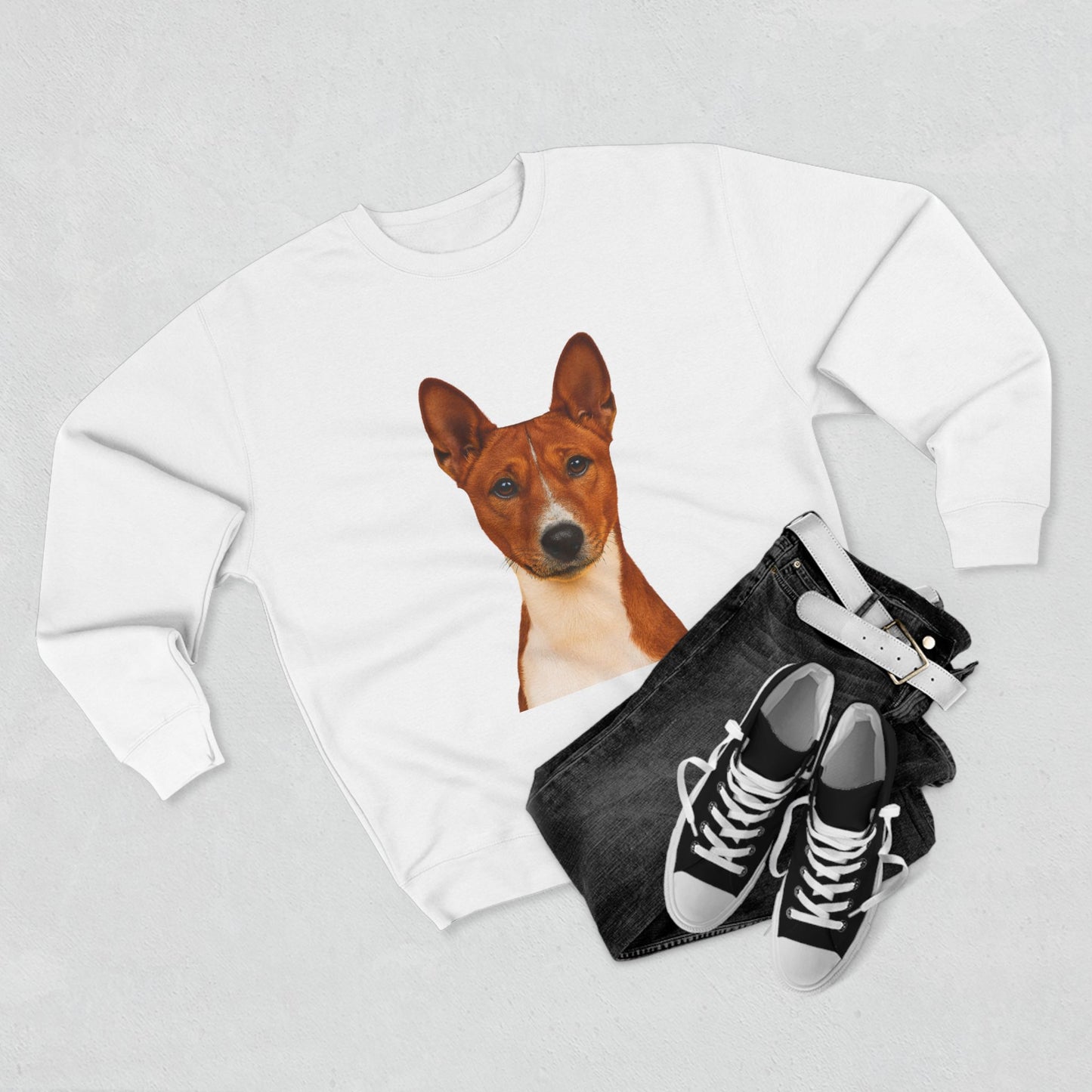 Basenji Head Unisex Crewneck Sweatshirt