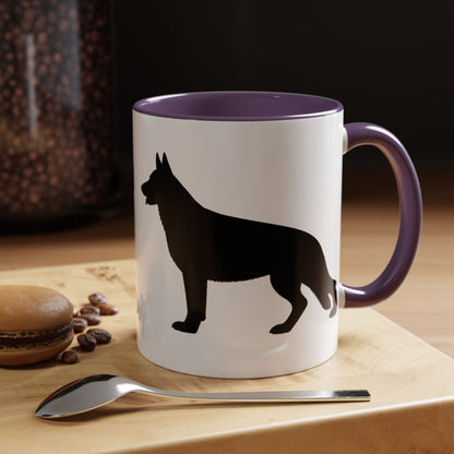 German Shepherd Silhouette 2-Tone Coffee Mug