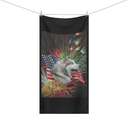 American Malamute Mink-Cotton  Beach Towel