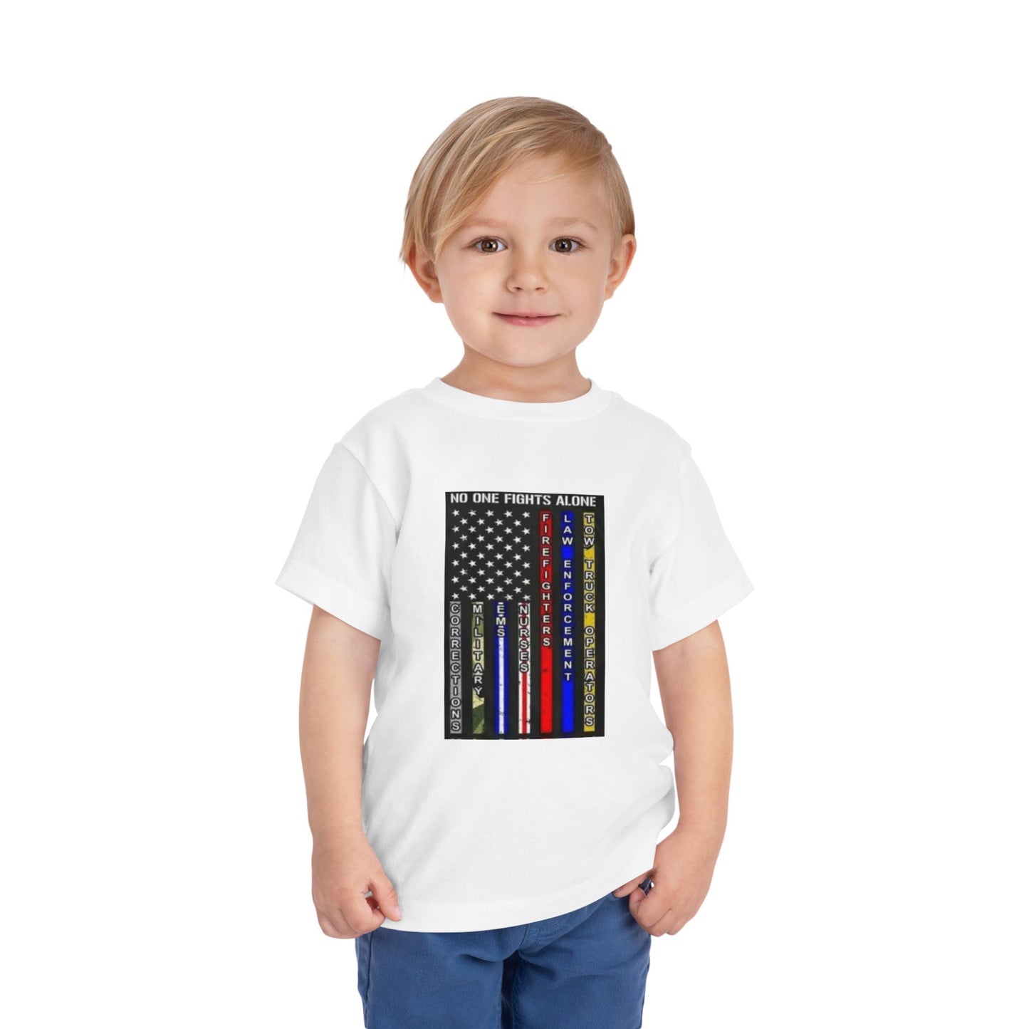 No One Fights Alone Toddler Unisex Short Sleeve Crewneck Tee