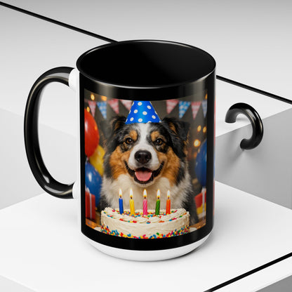 Birthday Buddy Aussie 2-Tone Coffee Mug
