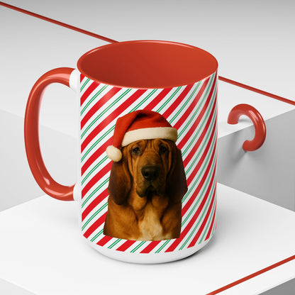 Santa Paws Bloodhound 2-Tone Coffee Mug