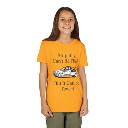 Stupidity Wheel Lift Tow Truck Youth Unisex Short Sleeve Crewneck Tee