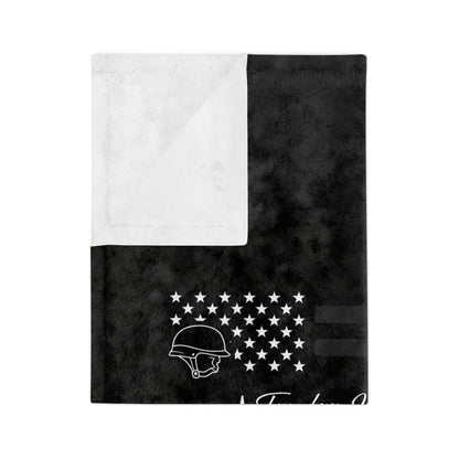 Thin Green Line Velveteen Microfiber Blanket