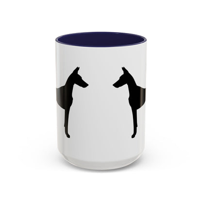 Doberman Silhouette 2-Tone Coffee Mug