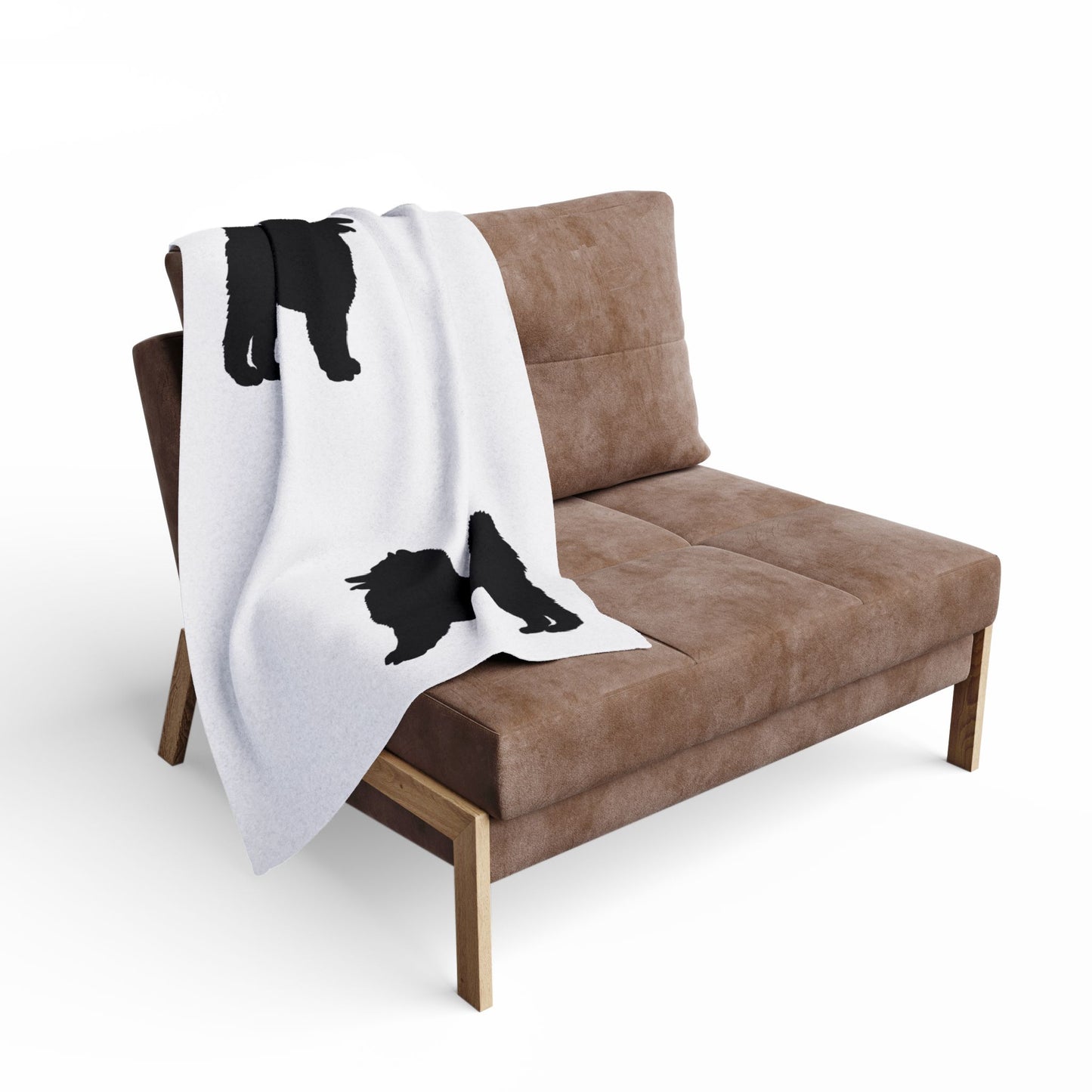 Samoyed Silhouette Arctic Fleece Blanket