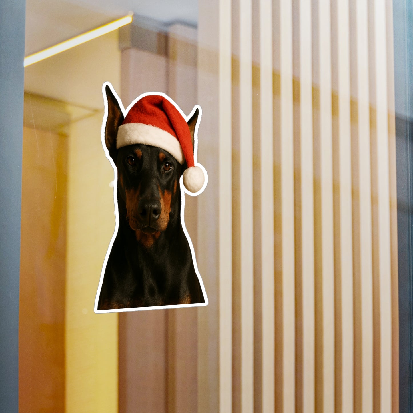 Santa Paws Doberman Vinyl Decal