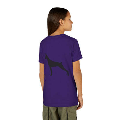 Doberman Head Youth Unisex Short Sleeve Crewneck Tee