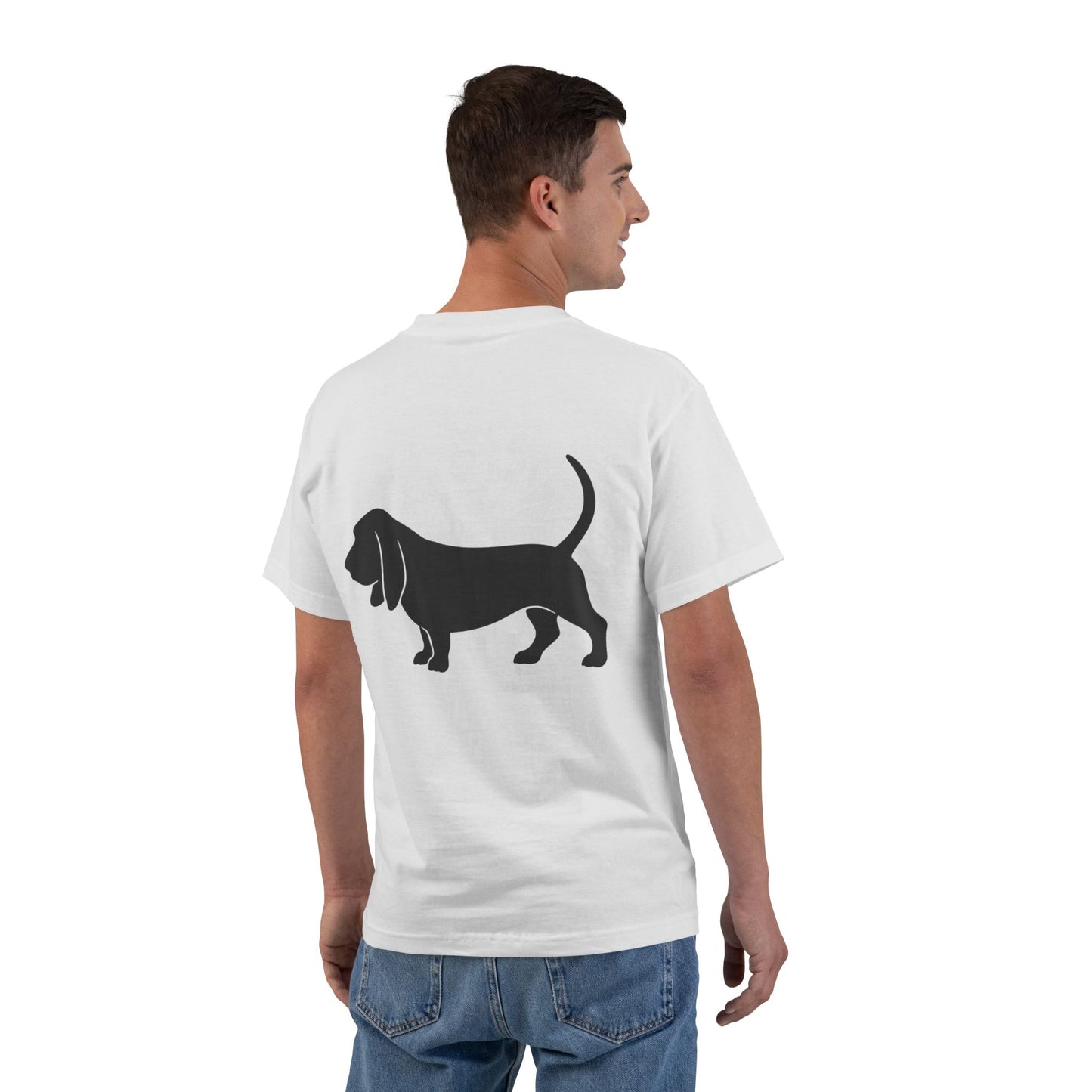 Basset Silhouette Men's Short-Sleeve Crewneck Tee