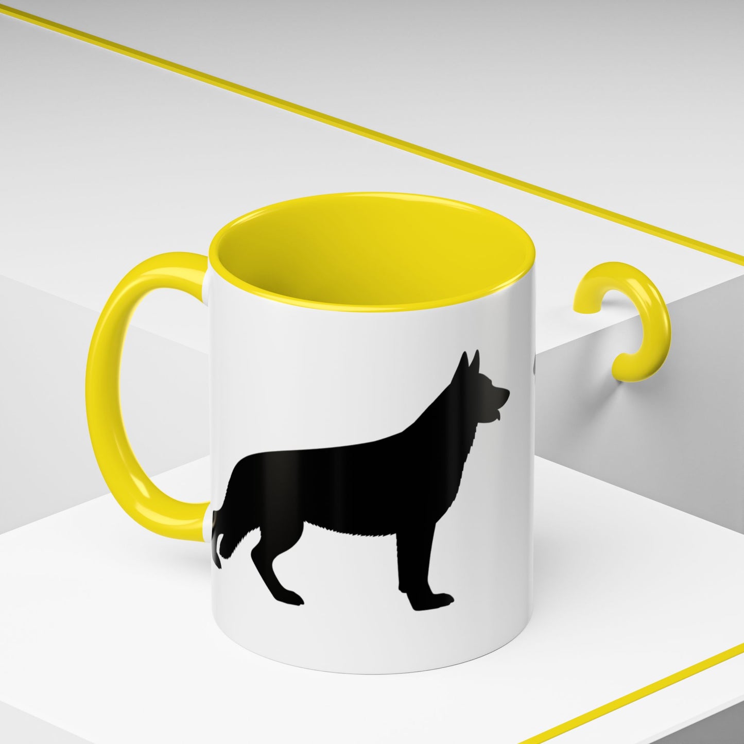 German Shepherd Silhouette 2-Tone Coffee Mug
