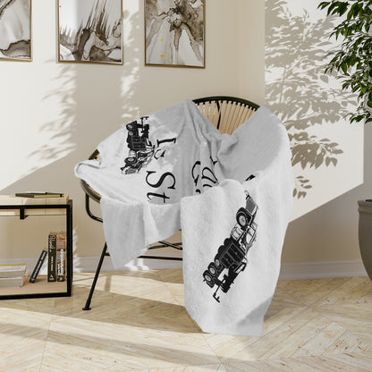 Pull Out Heavy Tow Truck Velveteen Microfiber Blanket