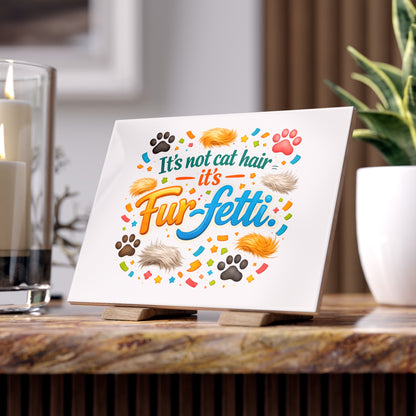 Fur-Fetti Cat Ceramic Photo Tile