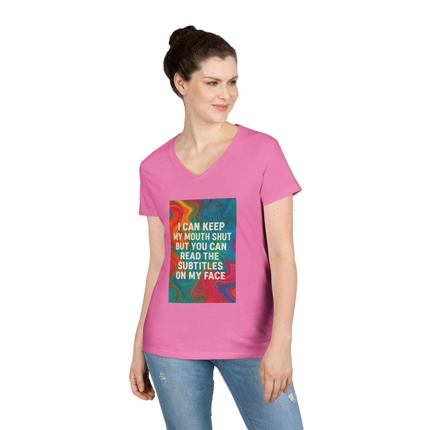 Subtitles Women's V-Neck T-Shirt