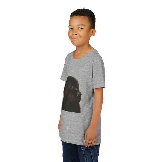 Newfie Head Youth Unisex Short Sleeve Crewneck Tee
