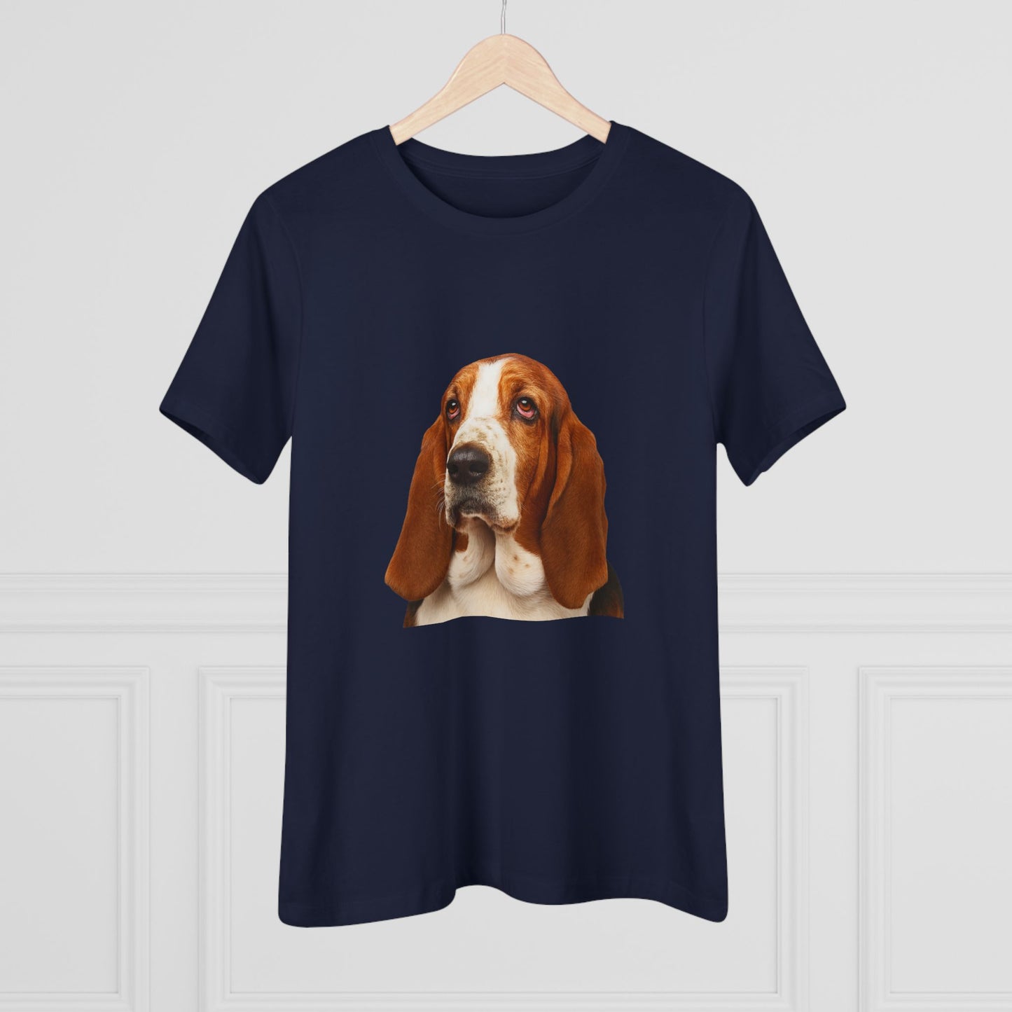 Basset Head Women's Short Sleeve Crewneck Tee