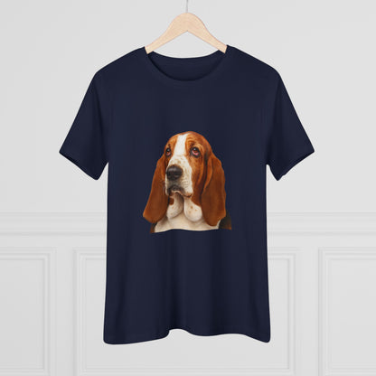 Basset Head Women's Short Sleeve Crewneck Tee