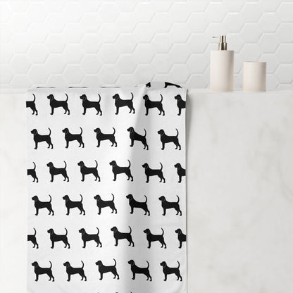 Bloodhound Silhouette Mink-Cotton  Beach Towel