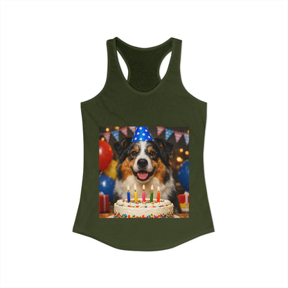 Birthday Buddy Aussie Women's Racerback Tank