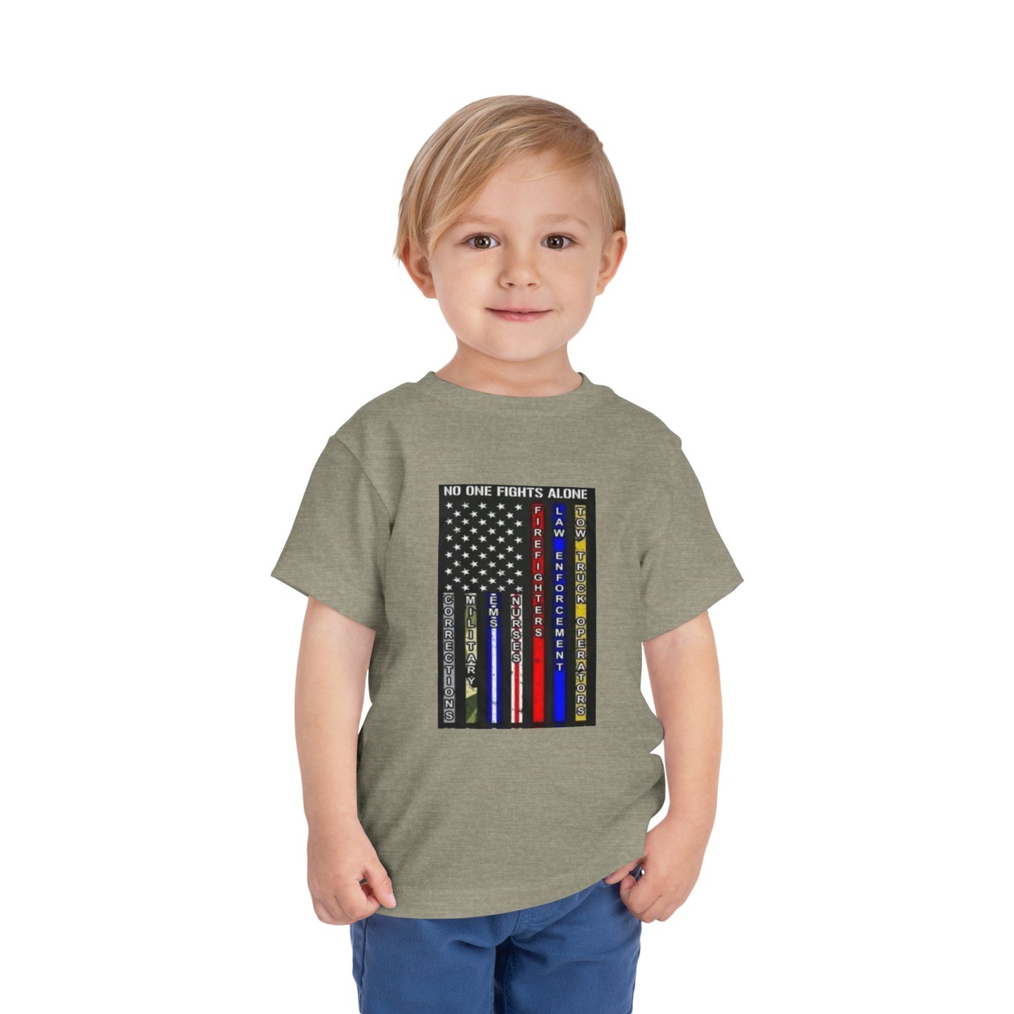 No One Fights Alone Toddler Unisex Short Sleeve Crewneck Tee