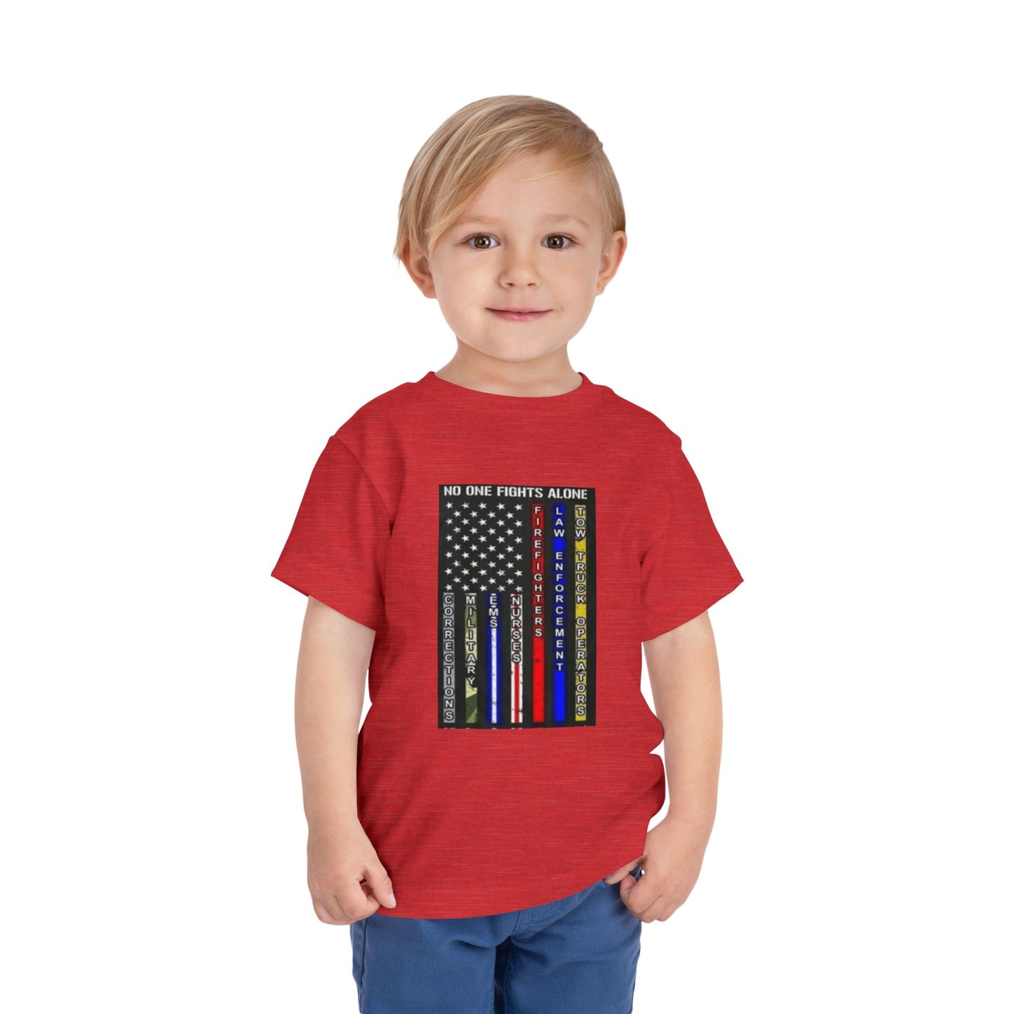No One Fights Alone Toddler Unisex Short Sleeve Crewneck Tee