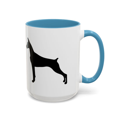 Doberman Silhouette 2-Tone Coffee Mug